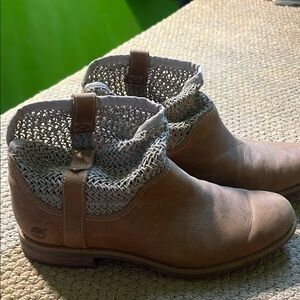Timberland Tan Boots with Knit Detail